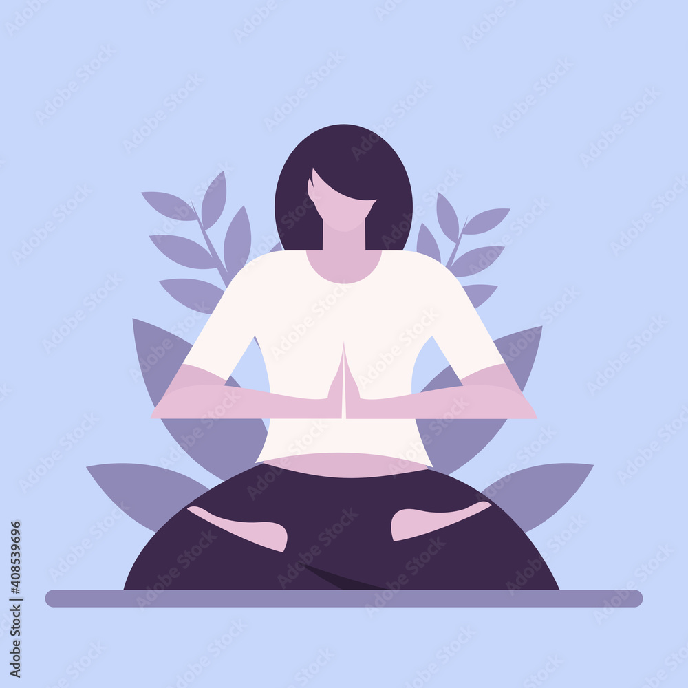 Illustration of a meditating girl