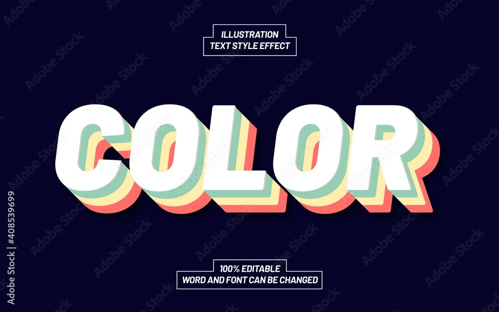 Vintage Retro Colorful Text Style Effect