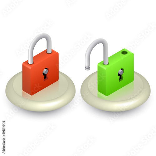 Set of icons of locks