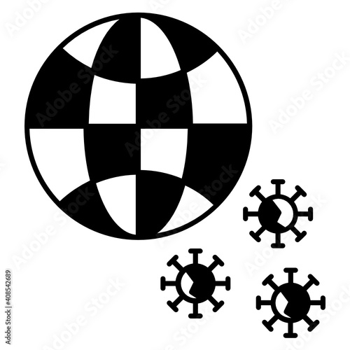 earth has been quarantined vector glyph icon design, Reopen economy after Coronavirus lockdown on white background, end of coronavirus concept, © shmai