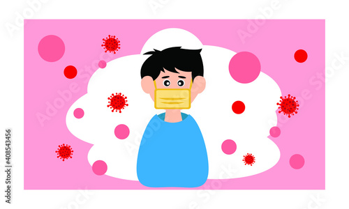 Protective face mask against and stop corona virus,Covid-19.