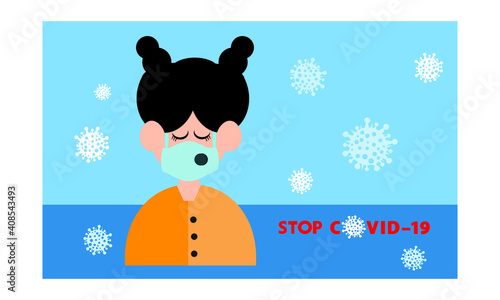Protective face mask against and stop corona virus,Covid-19.