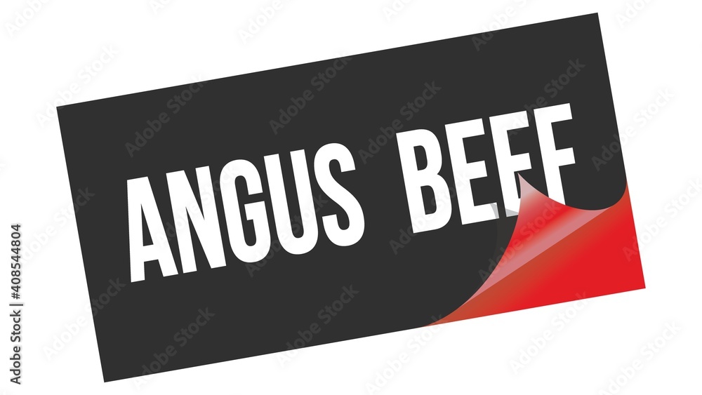 ANGUS BEEF text on black red sticker stamp. ANGUS BEEF text on black red sticker stamp.