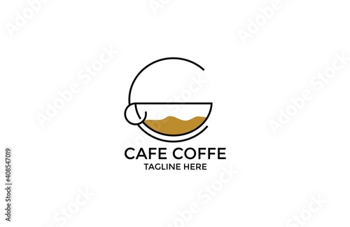 letter C Cafe Coffee Minimalist Logo Design