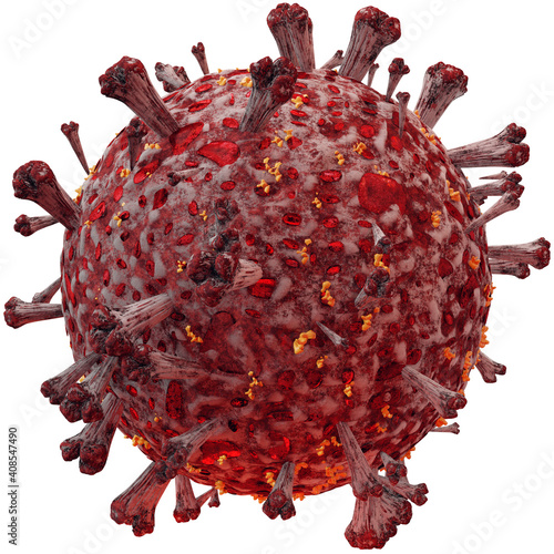 virus cell close-up red Cor...