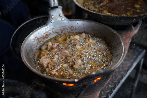 Typical culinary from bantul yogyakarta, named sate klathak and krenyos photo