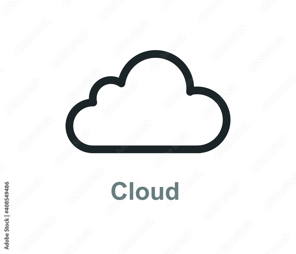 Cloud Technology Round Line Icon.
Cloud Technology Round Line Icon.
