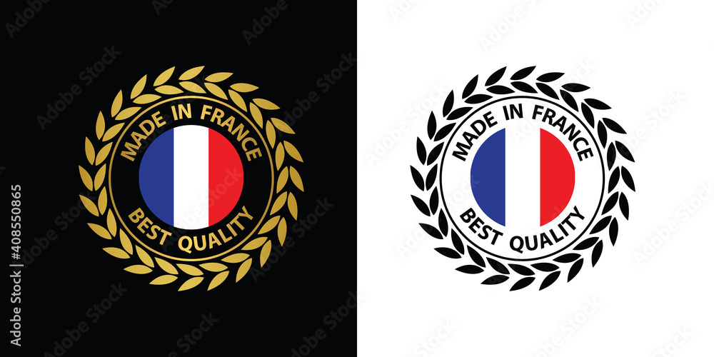made in France vector stamp. badge with France flag	
