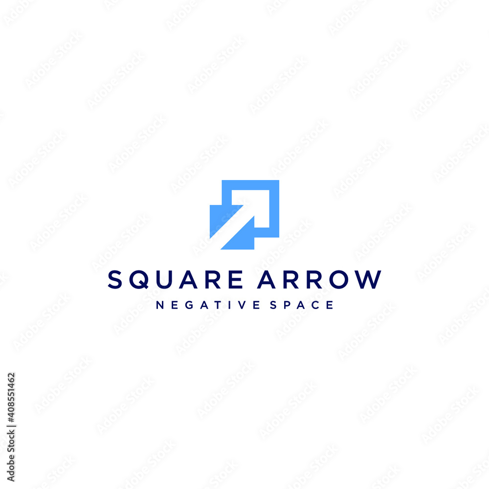 negative space arrow logo vector with two square shape negative space arrow logo vector with two square shape