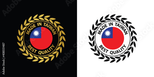 made in Taiwan vector stamp. badge with Taiwan flag	
