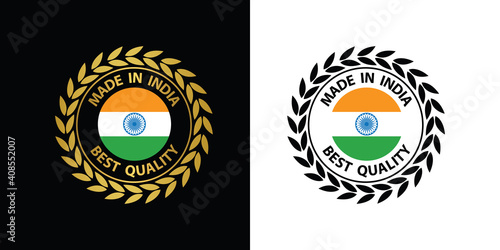 made in India vector stamp. badge with India flag	
