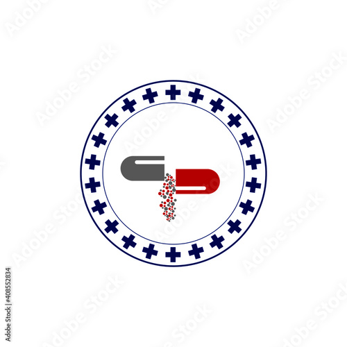Doctor plus capsule healthcare and medical logo design.