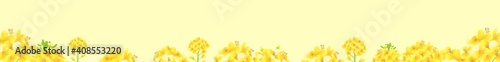 菜の花、菜の花畑 WEBバナー（横長 728×90px webバナー比率）