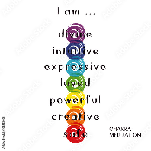 Seven Chakra Meditation Vector Illustrator