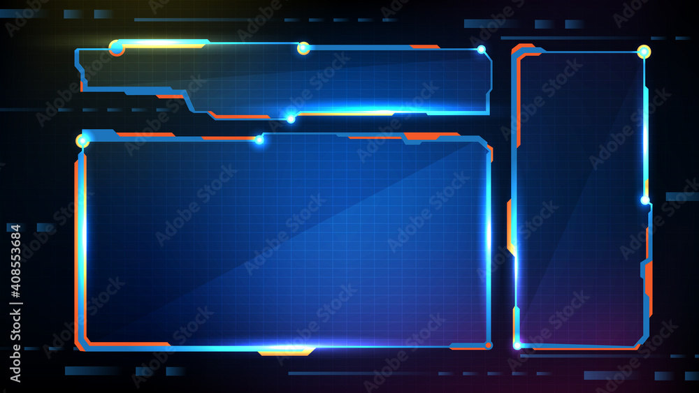 abstract futuristic background of blue glowing technology sci fi frame hud ui abstract futuristic background of blue glowing technology sci fi frame hud ui
