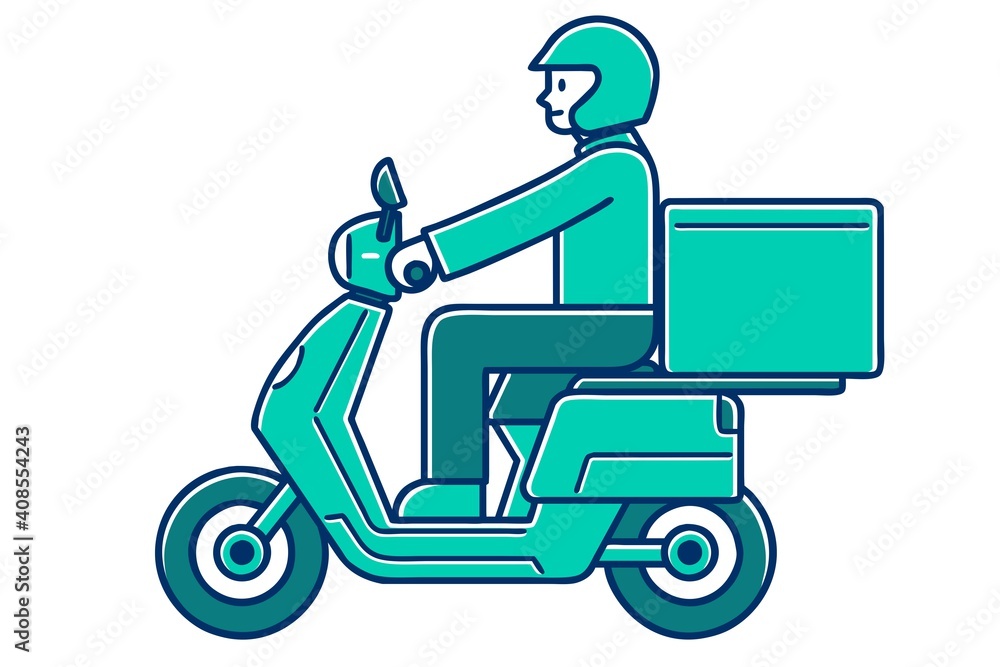 Deliveryman on a motorcycle. Vector illustration. Deliveryman on a motorcycle. Vector illustration.