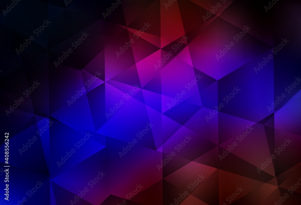 Dark Blue, Red vector polygonal background. Dark Blue, Red vector polygonal background.