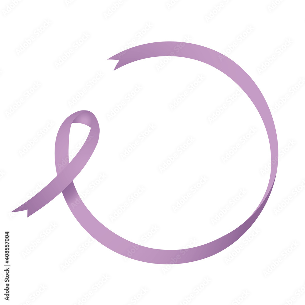 Cancer Awareness ribbon extended to a circle around copy space Cancer Awareness ribbon extended to a circle around copy space