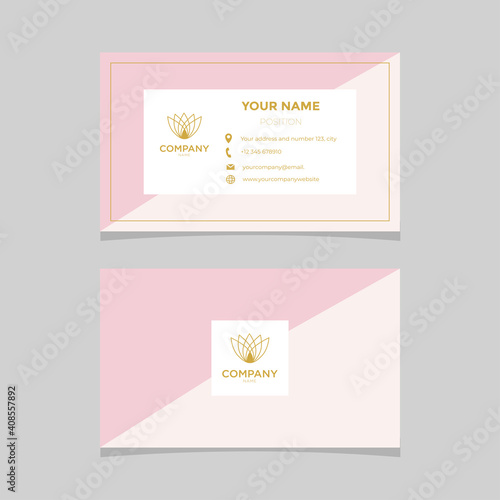 Pink business card feminine style 