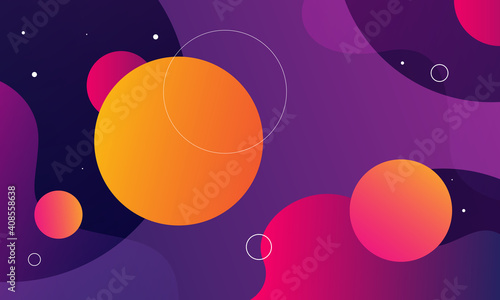 Abstract background with circles. Liquid color background design. Fluid shapes composition. Eps10 vector