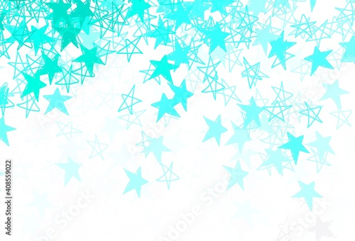 Light Green vector template with sky stars.