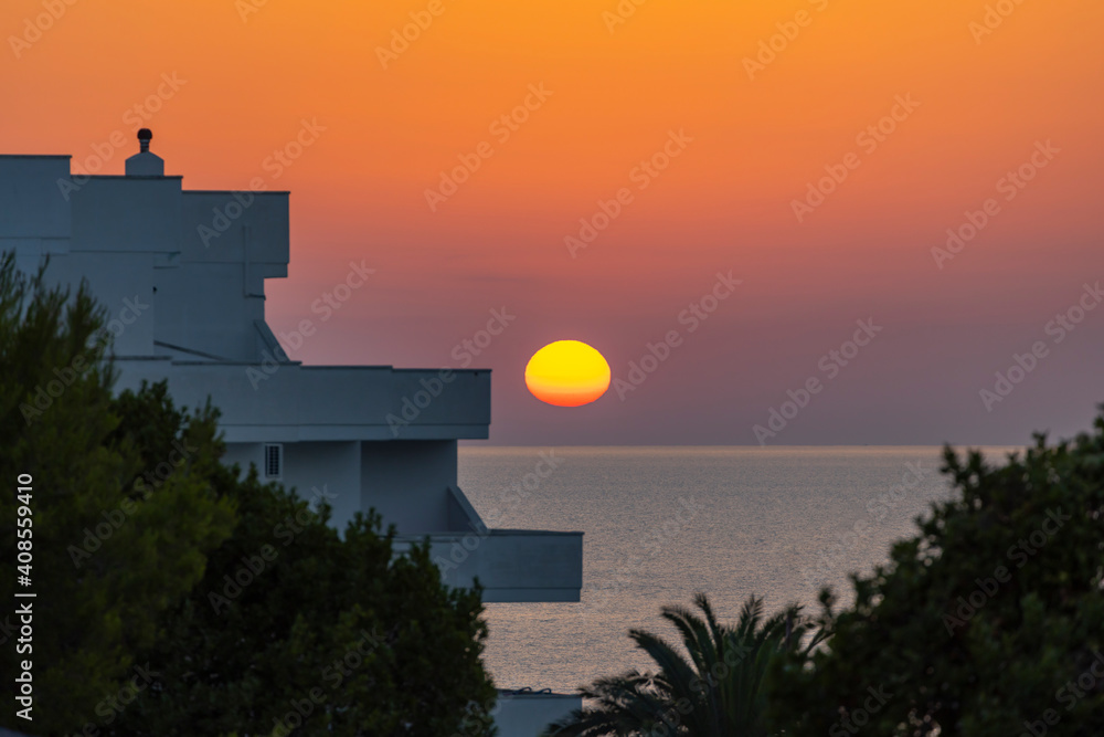 Sunset in Rodi Garganico, National park Gargano, Apulia, Italy