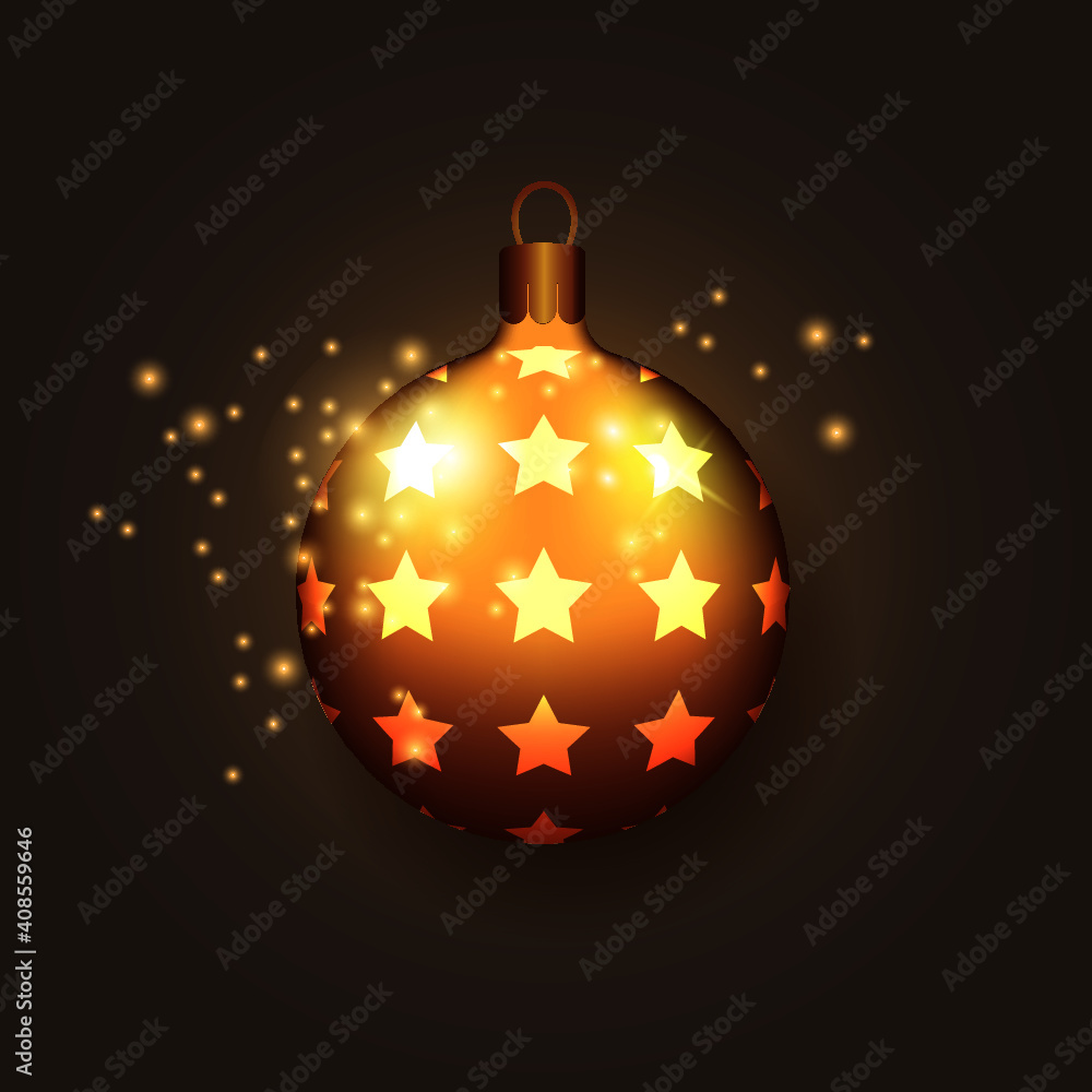 Sparkling ball for a Christmas tree