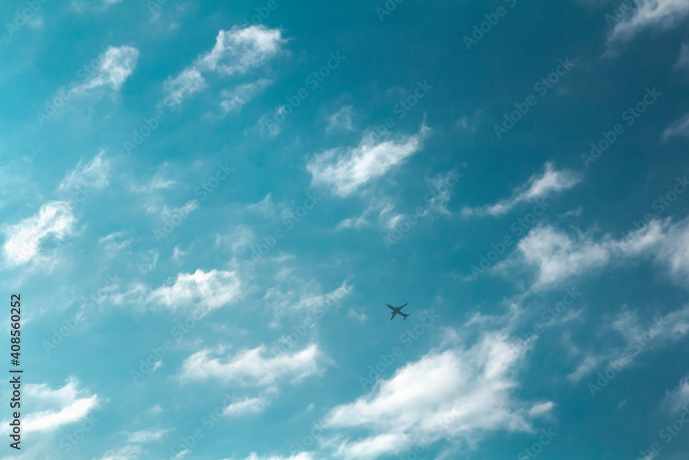 airplane fly in the sky for background