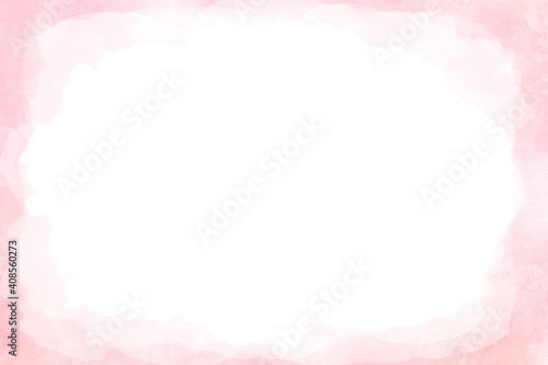 Decorative watercolor pink frame with uneven edges
