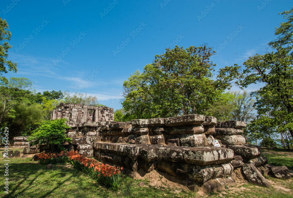 Wat Phra That Phu Phek The ancient Khmer stone castle in Sakon Nakhon Province, Thailand