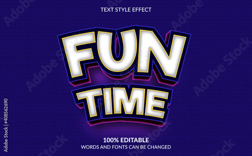 Editable text effect, Fun time text style