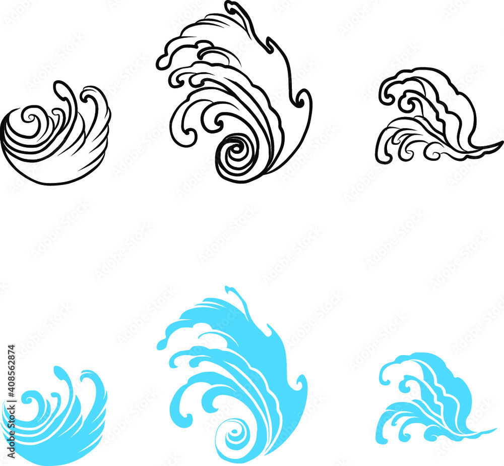 water splash and Japanese wave for tattoo.Japanese wave for tattoo.cloud tattoo ,coloring book japanese style.Traditional Asian tattoo.Tattoo art highly detailed in line art style. water splash and Japanese wave for tattoo.Japanese wave for tattoo.cloud tattoo ,coloring book japanese style.Traditional Asian tattoo.Tattoo art highly detailed in line art style.