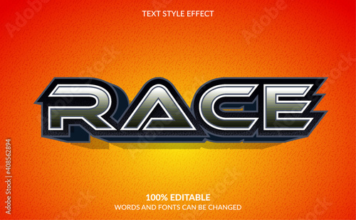 Editable text effect, Race text style