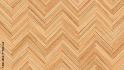 Wooden wall background. Light wood pattern. Modern wood template. Herringbone parquet. 3d illustration.