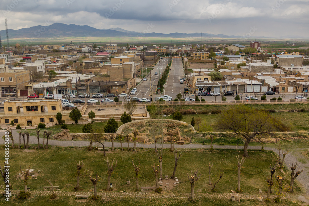 Aerial view of Soltaniyeh town in Zanjan province, Iran