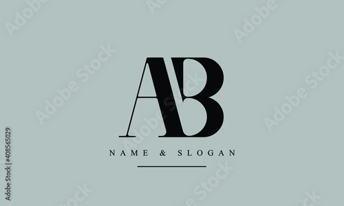 AB, BA, A, B Letter Logo Design with Creative Modern Trendy Typography	