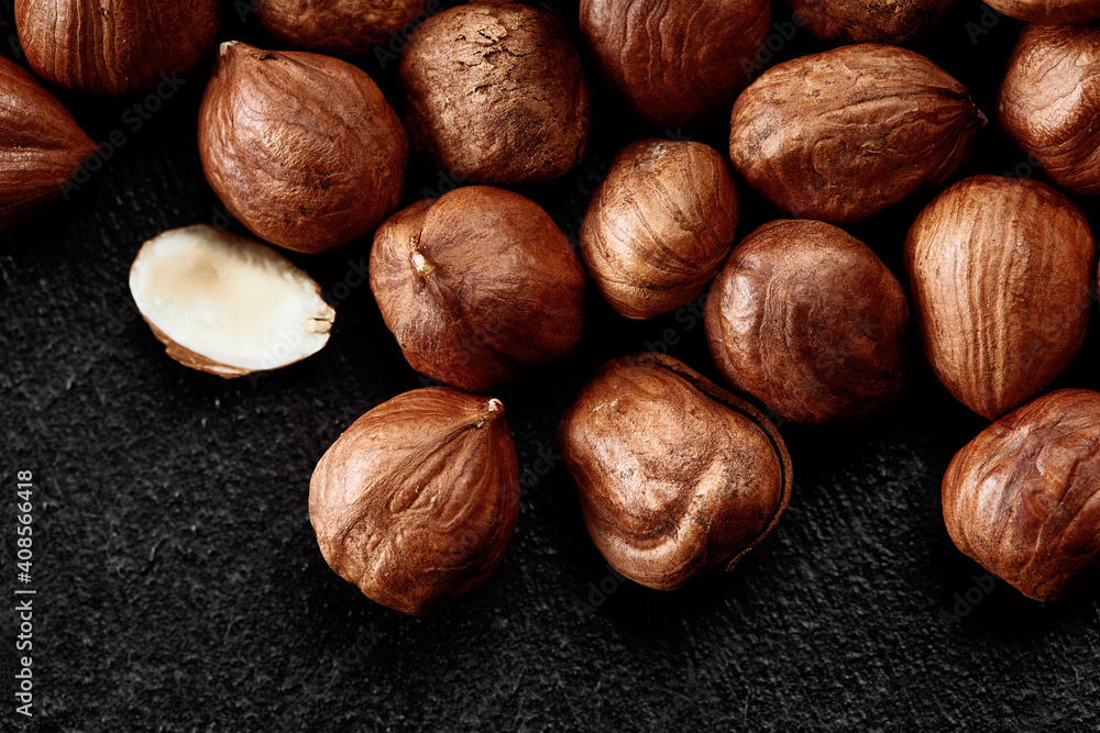 Close up of Hazelnut kernels - Food Frame Background, macro detailed close up. Close up of Hazelnut kernels - Food Frame Background, macro detailed close up.