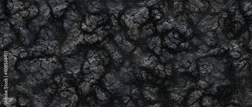 Grunge grey cracked extinct volcanic ash ground 3D illustration, seamless background