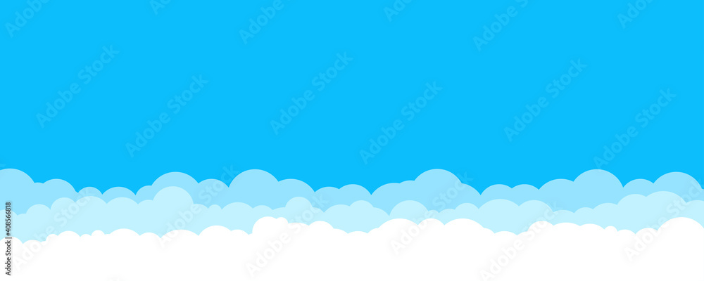 Blue sky with white clouds layers. Sky with clouds background banner template. Stock vector Blue sky with white clouds layers. Sky with clouds background banner template. Stock vector