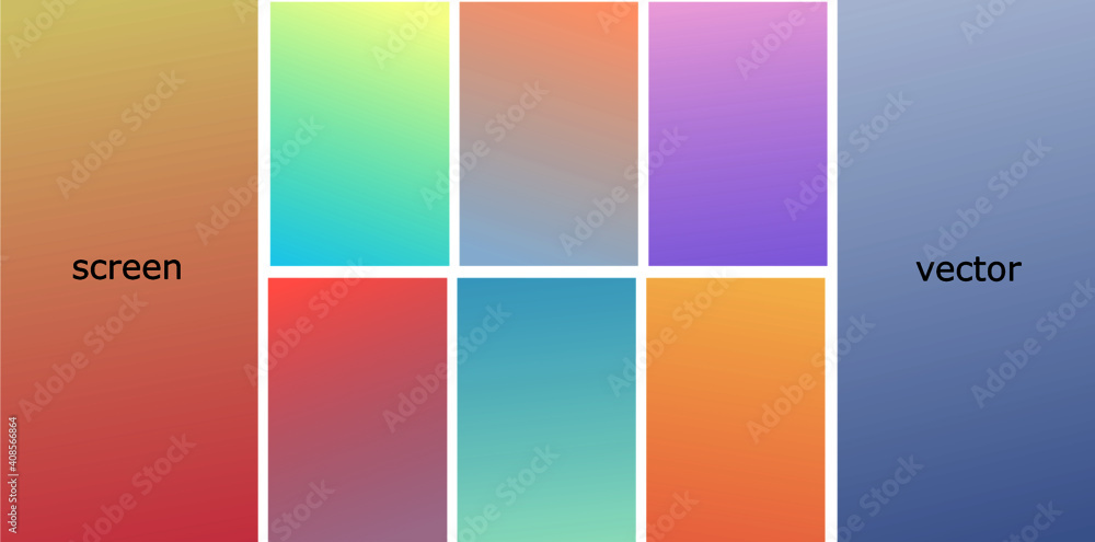 Minimal gradient cover design set. Smooth colors halftone gradients template. Soft multicolor vector, gradient illustration set