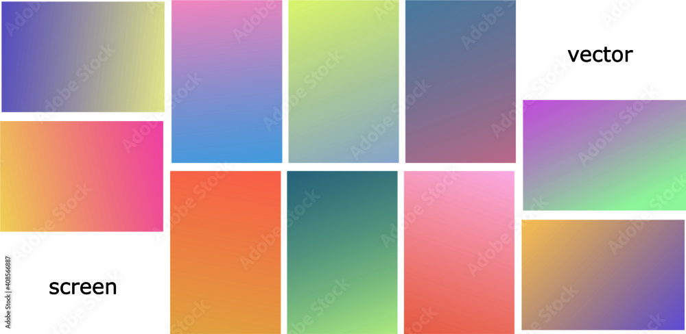Gradient color mesh design. Multicolor backgrounds set. Minimal covers design bright rainbow colors.