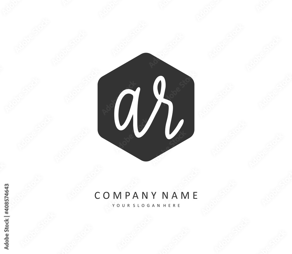 AR Initial letter handwriting and signature logo. A concept handwriting initial logo with template element. AR Initial letter handwriting and signature logo. A concept handwriting initial logo with template element.