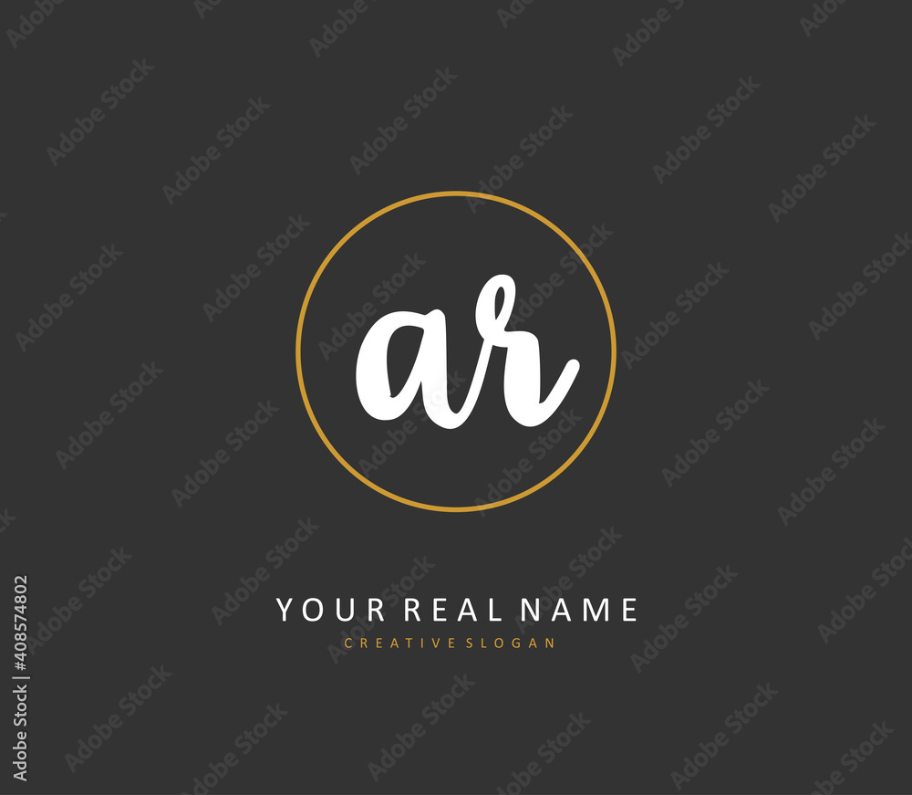 AR Initial letter handwriting and signature logo. A concept handwriting initial logo with template element. AR Initial letter handwriting and signature logo. A concept handwriting initial logo with template element.