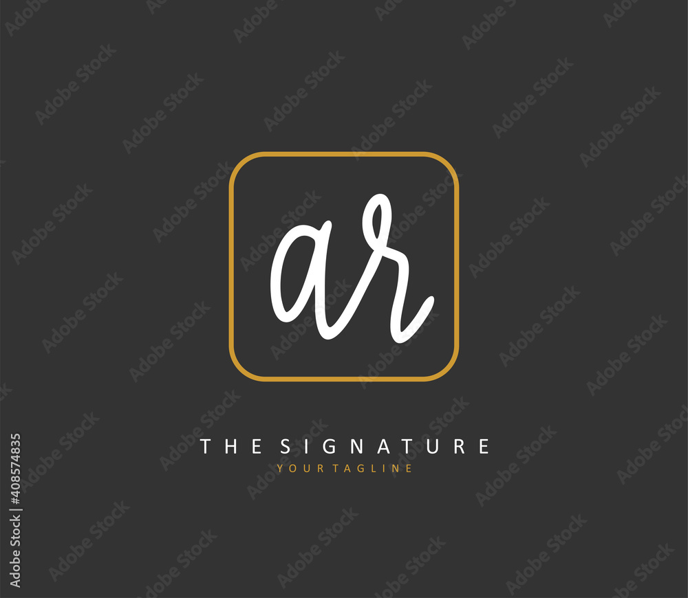 AR Initial letter handwriting and signature logo. A concept handwriting initial logo with template element. AR Initial letter handwriting and signature logo. A concept handwriting initial logo with template element.