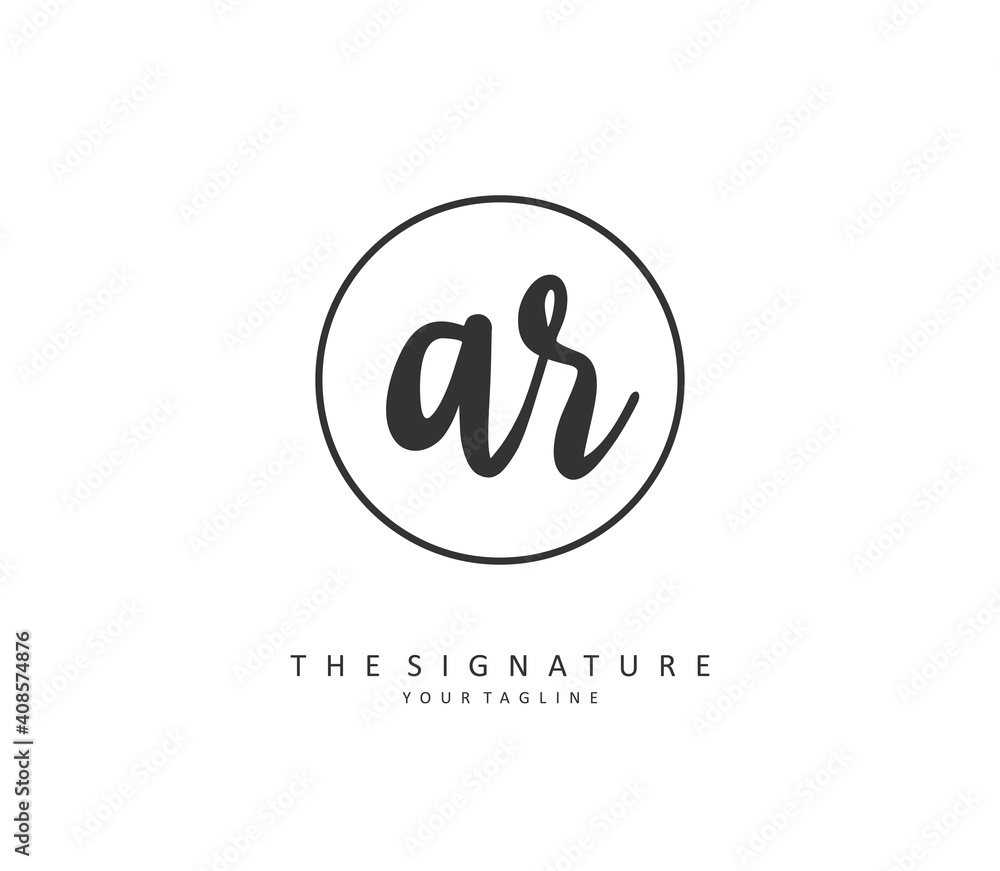 AR Initial letter handwriting and signature logo. A concept handwriting initial logo with template element. AR Initial letter handwriting and signature logo. A concept handwriting initial logo with template element.