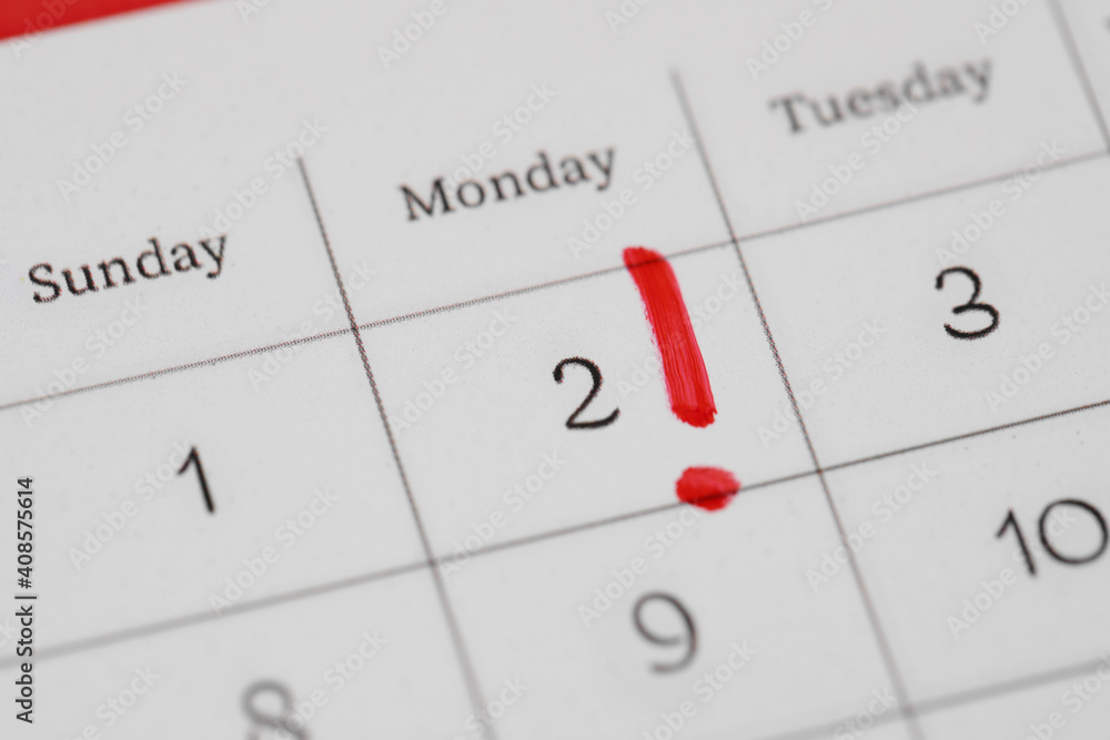 Calendar with marked date February 2nd, closeup. Groundhog day Calendar with marked date February 2nd, closeup. Groundhog day