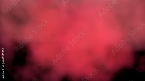 Red smoke on a black background. Red smoke background. Colored steam. Poisonous vapors. Clean air, science concept. 3D illustration