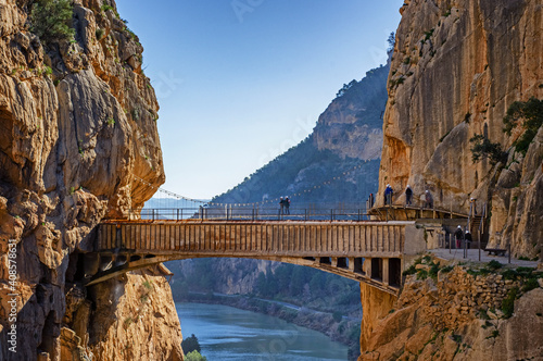 The King's Little Path. The famous  walkway along the steep walls of a narrow gorge in El Chorro.