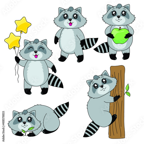 set of raccoon