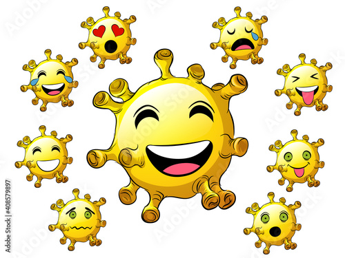 Collection of corona virus emoji or smileys